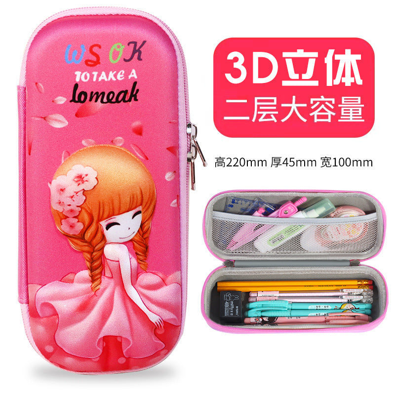 New 3D three-dimensional multi-functional stationery box, children's day gift for primary school students, cartoon large-capacity pencil case creativity