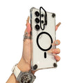 Acrylic magnetic lens protection phone case for samsung s26 ultra, featuring four-corner airbag shock absorption, compatible with s24/s25 ultra