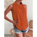 Satin sleeveless blouse for women - new spring satin top - casual commute solid color blouse - wholesale