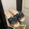Influencer-approved bowknot sandals: women's summer outdoor fashion, versatile flat, non-slip thong sandals & beach shoes