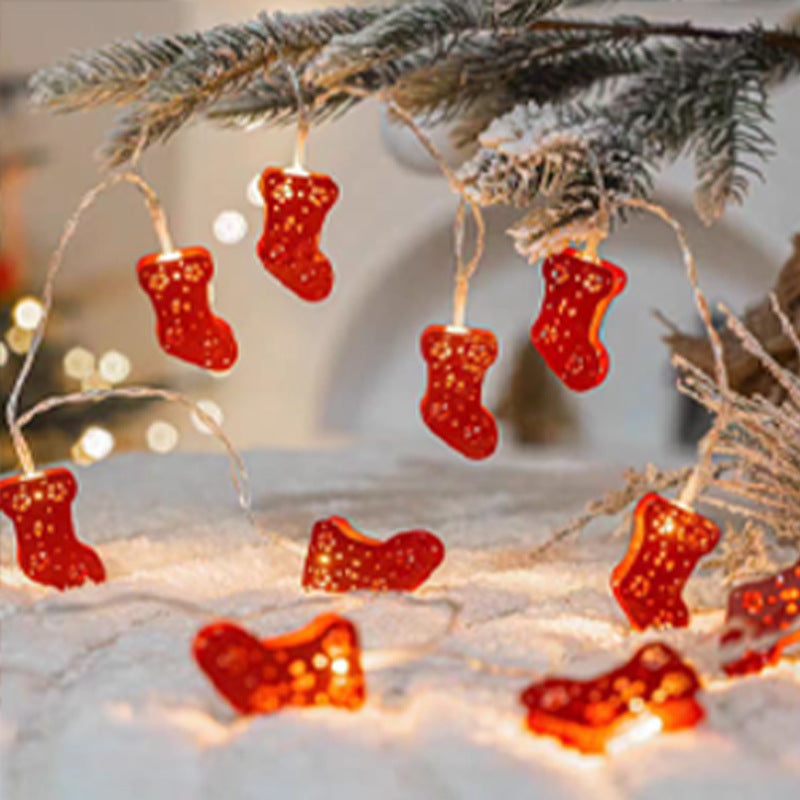 Christmas wrought iron light string, holiday arrangement, birthday party party, shop decoration light beads LED light string colorful lights