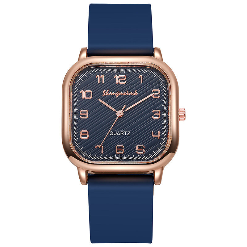 Shangmei square arabic numerals scale silicone strap fashion quartz women's watch factory direct sales wholesale