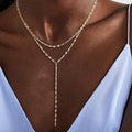 2025 european and american cross-border versatile niche long necklace y-shape choker adjustable fashion commuter necklace gift for girlfriend