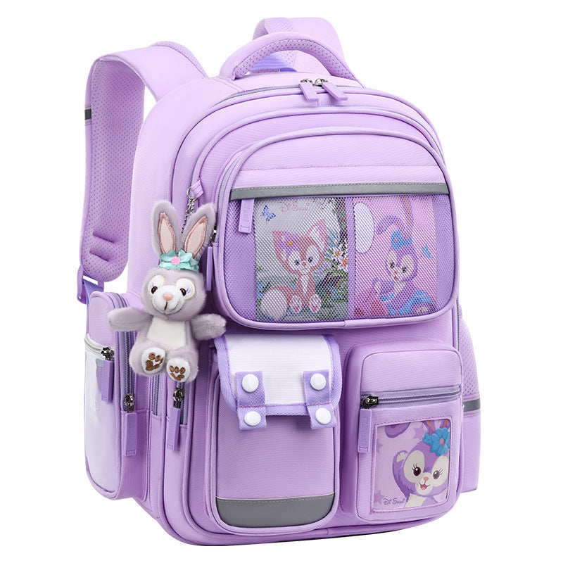 2026 new school backpack for girls, grades 1-6: lightweight, ergonomic, and spine-protecting backpack for elementary school students