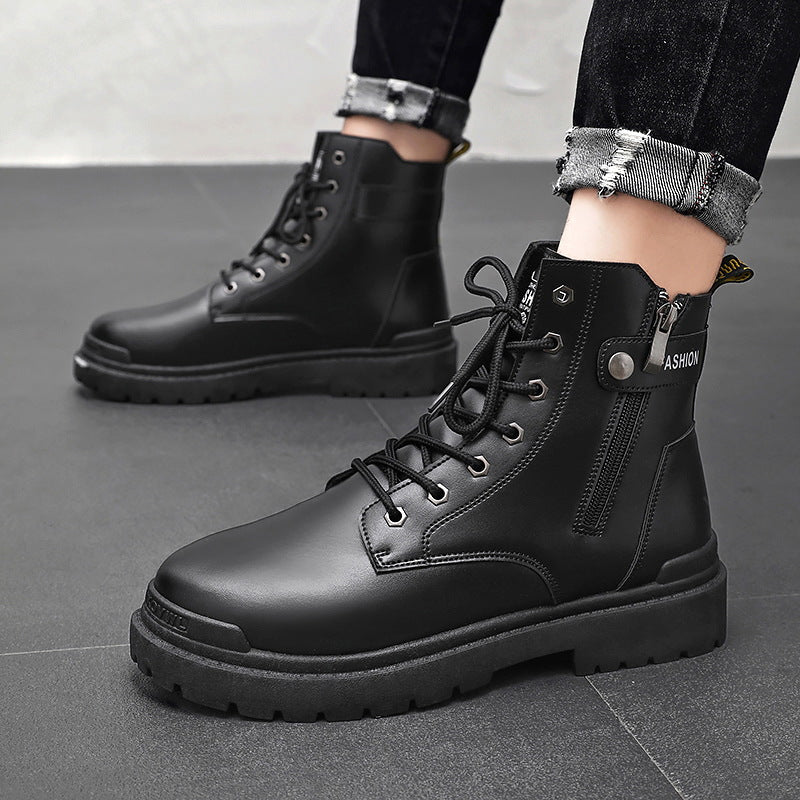 Boots men's british style high-top desert men's short boots workwearautum breathable mid-top outdoor boots 8606