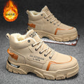 Men's winter fleece-lined warm high-top retro work boots - outdoor hiking, desert combat, and heavy-duty boots