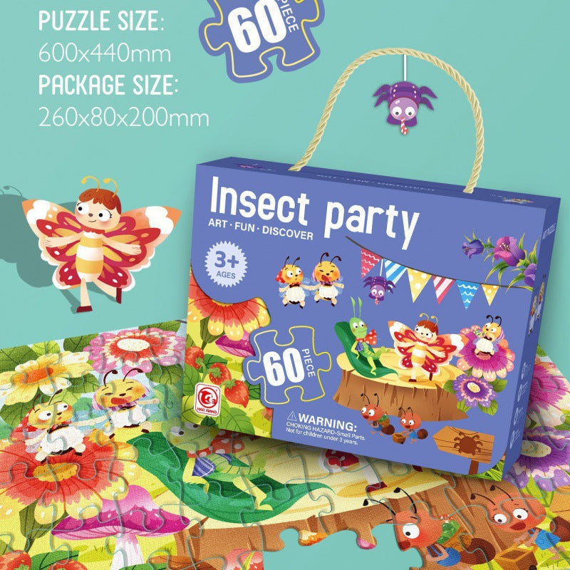 Cross-border children's puzzle large piece paper advanced puzzle boys and girls toy gift box set baby kindergarten wholesale