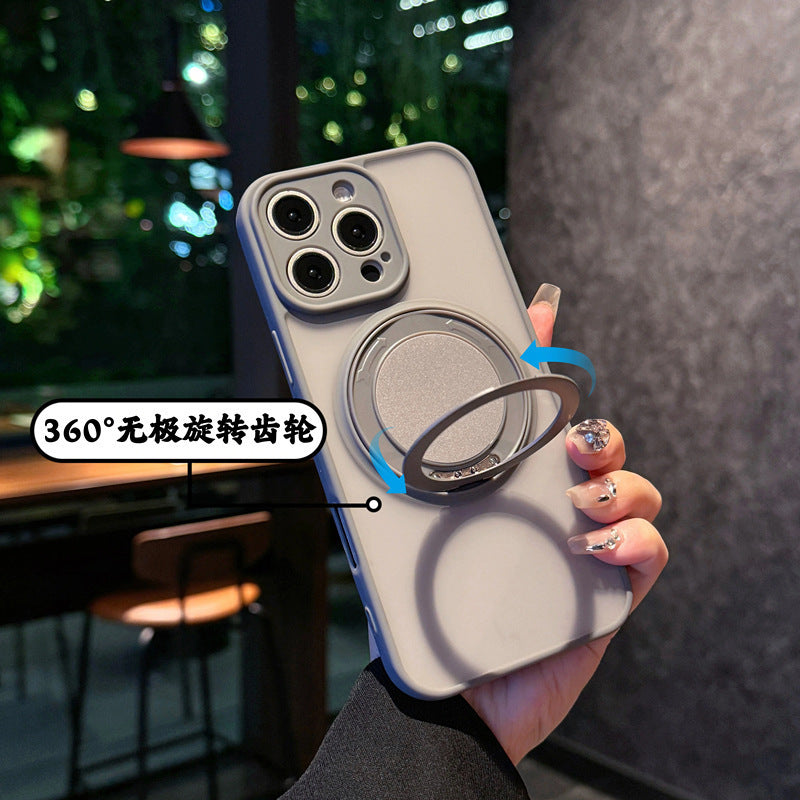 17 mobile phone case rotating stand 360 matte skin feel suitable for iphone 16 high-end pivot 11 apple 15pro