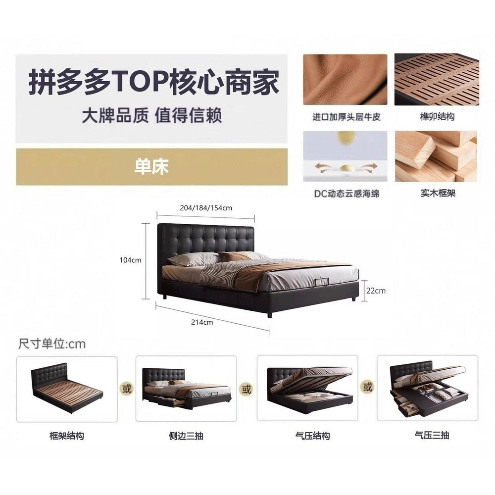 Big tree island home french retro storage waffle grids bed master bedroom bed italian light luxury black medieval style bed high box