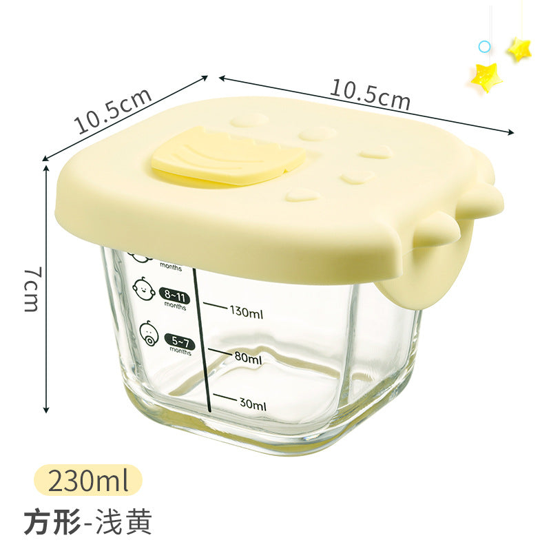 Baby food supplement box glass safe storage steaming custard bowl cup mold tool set - complete baby-specific food supplement bowl