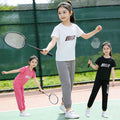 Girls' summer new arrival: kids' round neck short sleeve  versatile fashion girl's tracksuit set - summer outfit