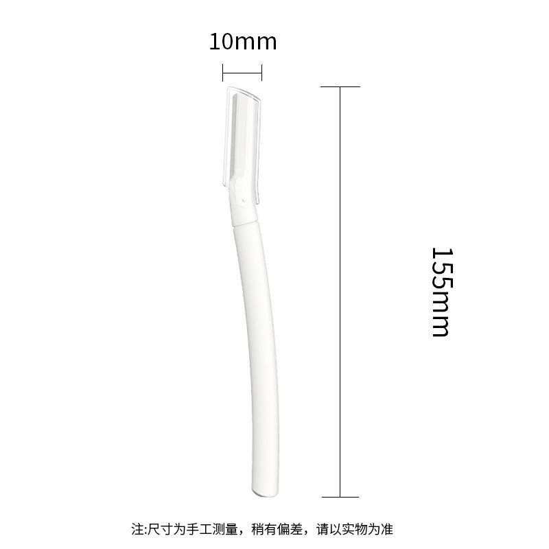 Straight handle eyebrow razor set - long handle, protective mesh, safe stainless steel eyebrow shaper kit - wholesale beauty tools
