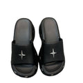 2025 summer new one-strap platform heeled slides - women's wedge sandals with thick sole for height increase, beach shoes, and lazy day comfort