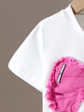 European and american autumn cross-border exclusive: girls' appliqué embroidered top and cargo pants two-piece set