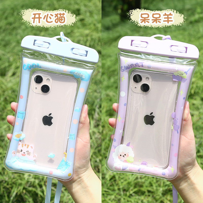 Airbag phone waterproof case - touchscreen compatible for swimming, floating, water parks, water fights, diving - waterproof phone pouch