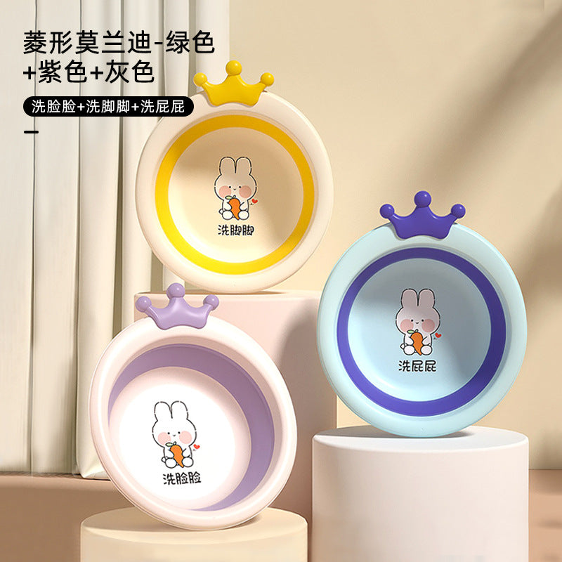 Kids' portable folding basin - baby wash basin for home use - baby foot & bottom washing - mother & baby supplies - plastic basin