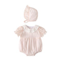 Forest style baby clothes summer thin newborn baby girl bag butt clothes summer lapel princess small monthly age khaki