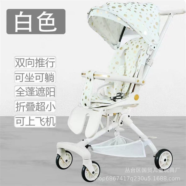 Baby walking artifact trolley Lightweight two-way stroller can sit and lie down Easy folding high landscape baby walking
