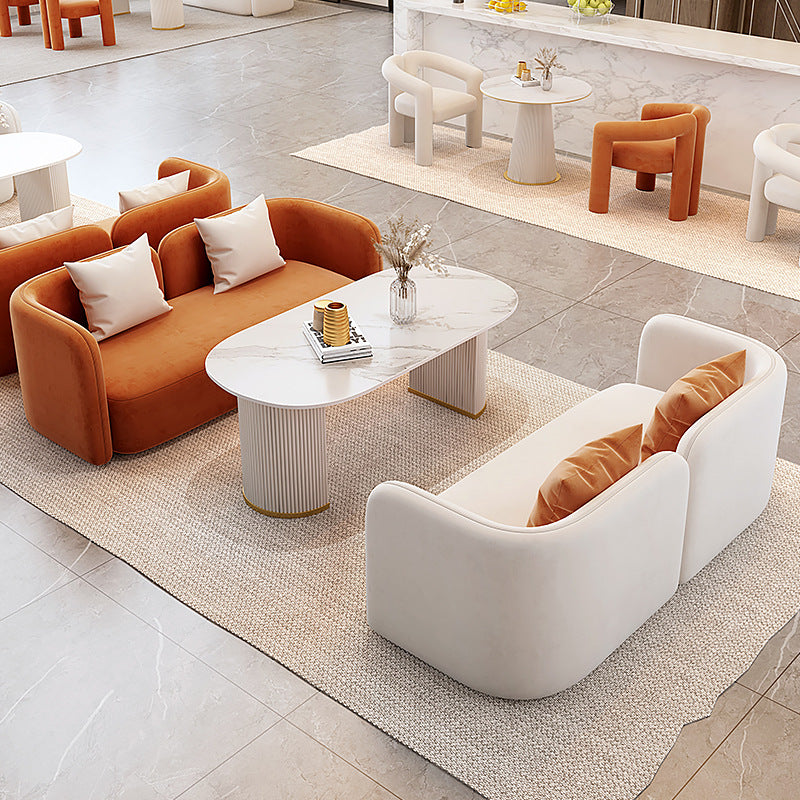 Cream style photo studio booth sofa selection table wedding dress shop order table beauty salon rest area negotiation table and chair combination