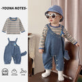 Autumn baby suspender suit jumpsuit new arrival baby denim one-year-old overalls two-piece set outing suspender set