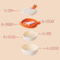 Baby outing food bowl kids portable meal plate silicone eating bowl drop-proof takeout baby utensil set
