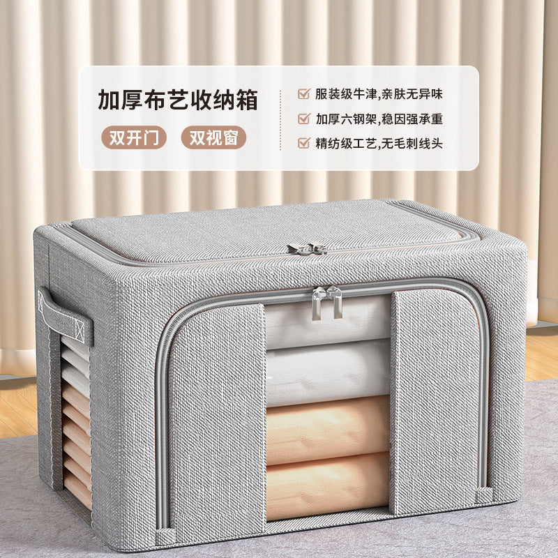 Large window foldable storage box fabric basket wardrobe clothing clothes quilt bag storage box large capacity