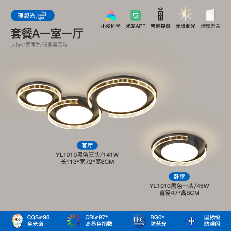 Italian minimalist living room main light modern minimalist high-end hall full spectrum bedroom ceiling light Zhongshan lighting atmosphere