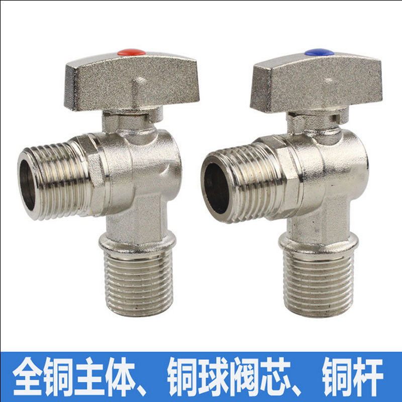 Angle valve large flow wholesale batch copper brass 304 stainless steel 4 points full open ball valve ball core triangle valve