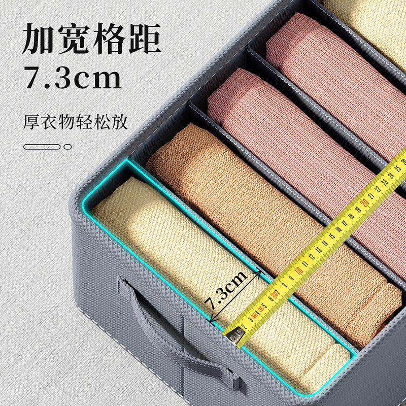 Socks storage box Clothes storage box Foldable clothing Pants finishing box Thickened grid Dormitory underwear storage