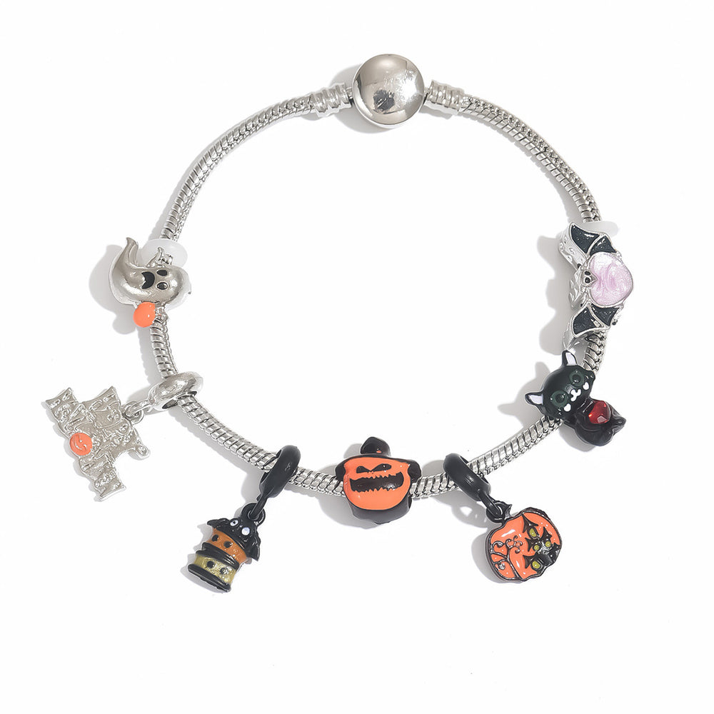 Halloween bracelet wholesale: european and american cross-border jewelry, women's cartoon cat castle pendant bracelet, unique ins style accessories