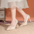 French pearl platform pointed-toe high heels - 2025 new collection: wedding, engagement, everyday wear, petite-friendly, chunky sole, stiletto heel