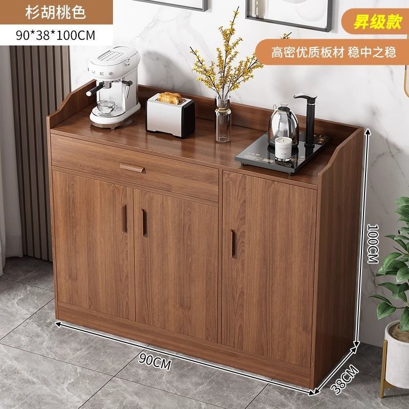 Solid wood tea cabinet, dining side cabinet integrated against the wall, new household kitchen cabinet, dining preparation cabinet, locker, storage cabinet