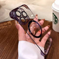 Suitable for iphone 17 mobile phone case electroplated frameless magsafe magnetic glass lens film apple 14 texture