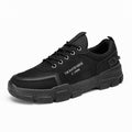 Men's waterproof, anti-slip, hard-wearing black work shoes - trendy, athletic, casual, breathable, spring-ready safety shoes for construction and labor