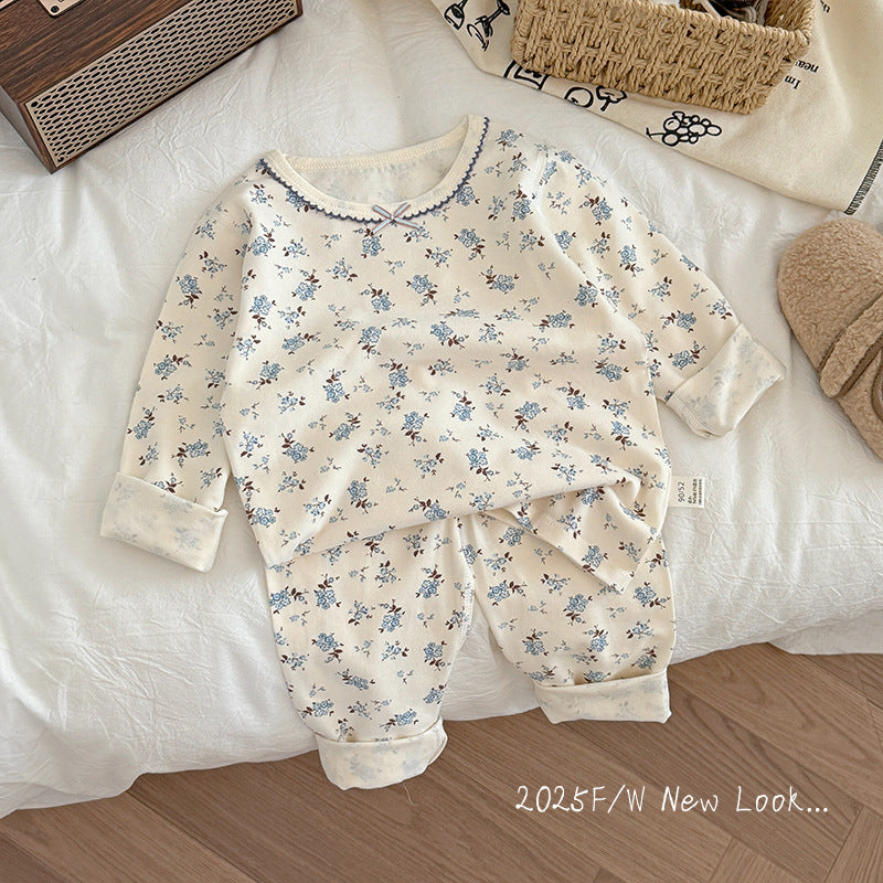 Kidspure cotton autumn clothes autumn trousers intimates xinjiang long-staple cotton new arrivalkidslong sleeves home clothes boys and girls suit