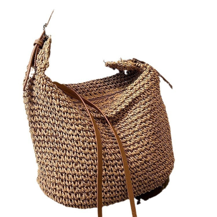 Free shipping handmade messenger woven bag niche temperament light luxury small fragrant women's 2024 new chain shoulder messenger bag