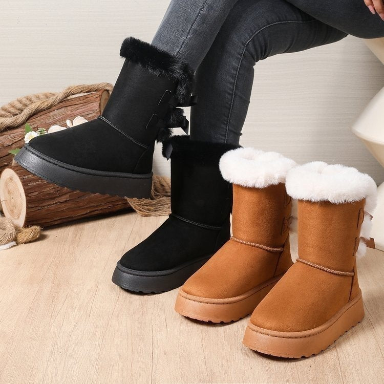 Thick soleheattech snow boots for women winternew arrivalplus sizeplatform shoesfleece-linedthickened fur mouth knee socks cotton shoes