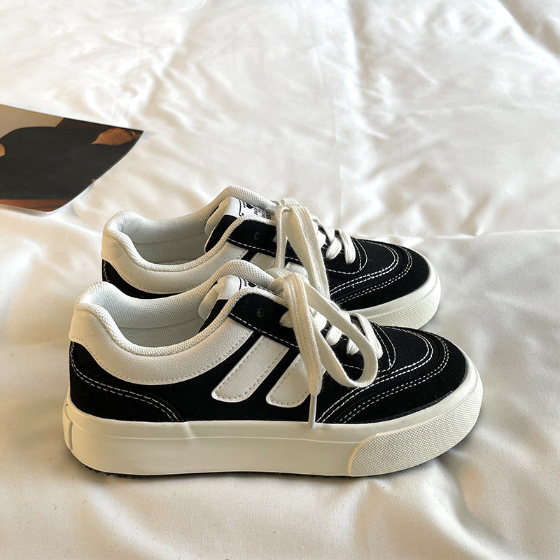 Vintage hong kong style black canvas shoes for women, new autumn 2026 collection, unique design, student-friendly, versatile sneakers, trendy ins style