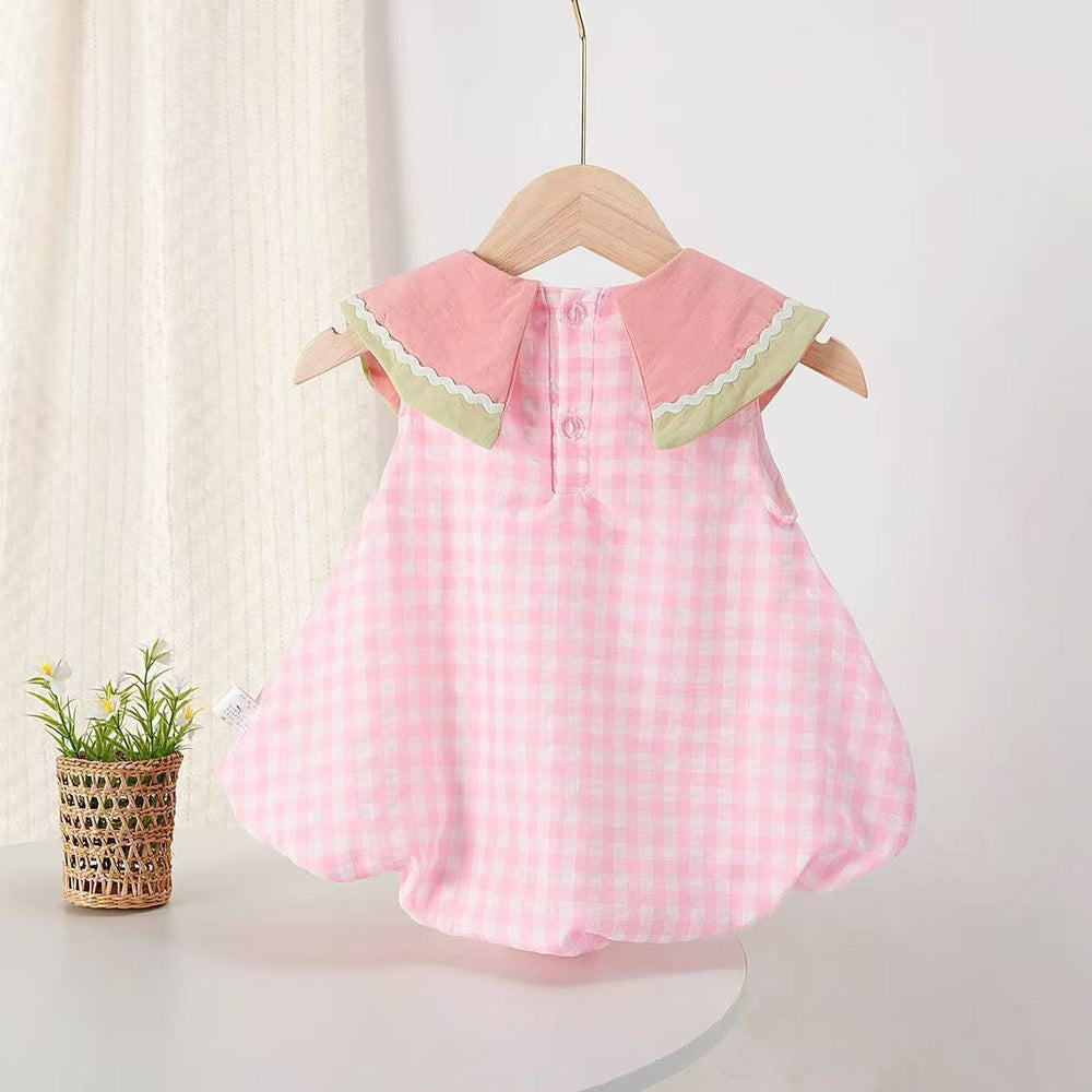 Cute and sweet summer outfit : stylish new cartoon baby girl's super adorable watermelon sleeveless summer romper for infants and toddlers