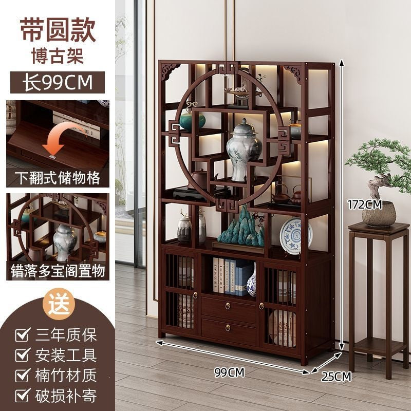 Chinoiserie bogu rack tea set storage rack living room tea display rack duobao pavilion for home tea cabinet purple clay pot display rack