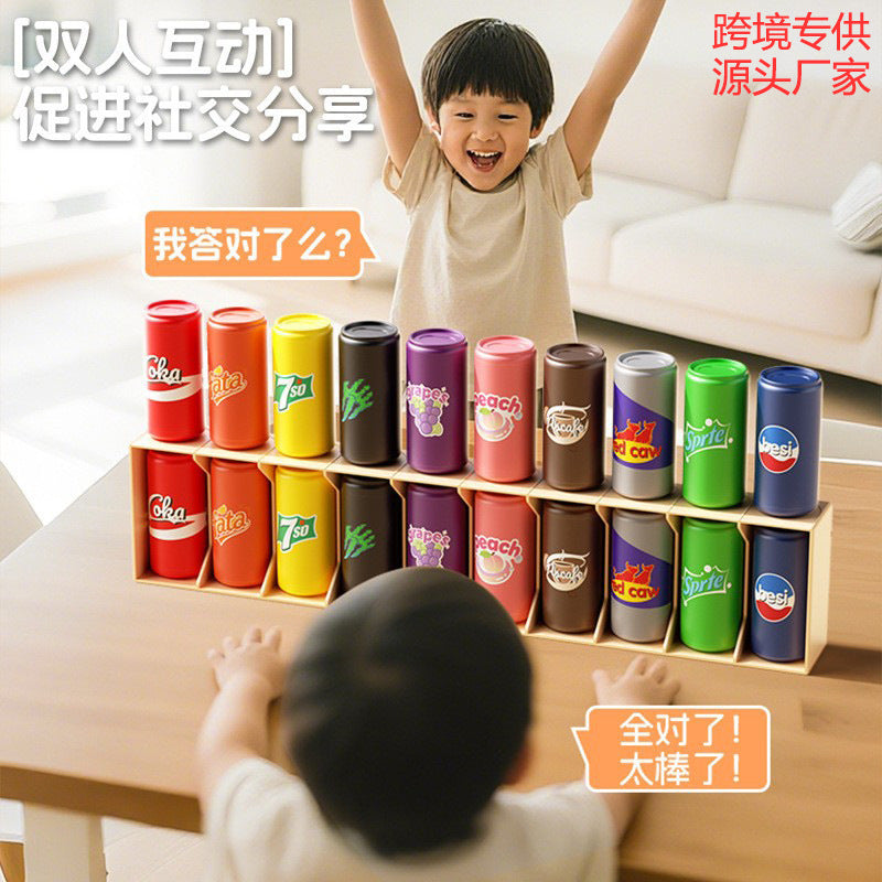 kids' color memory drink bottle matching game - two-player interactive brain training & memory puzzle toy