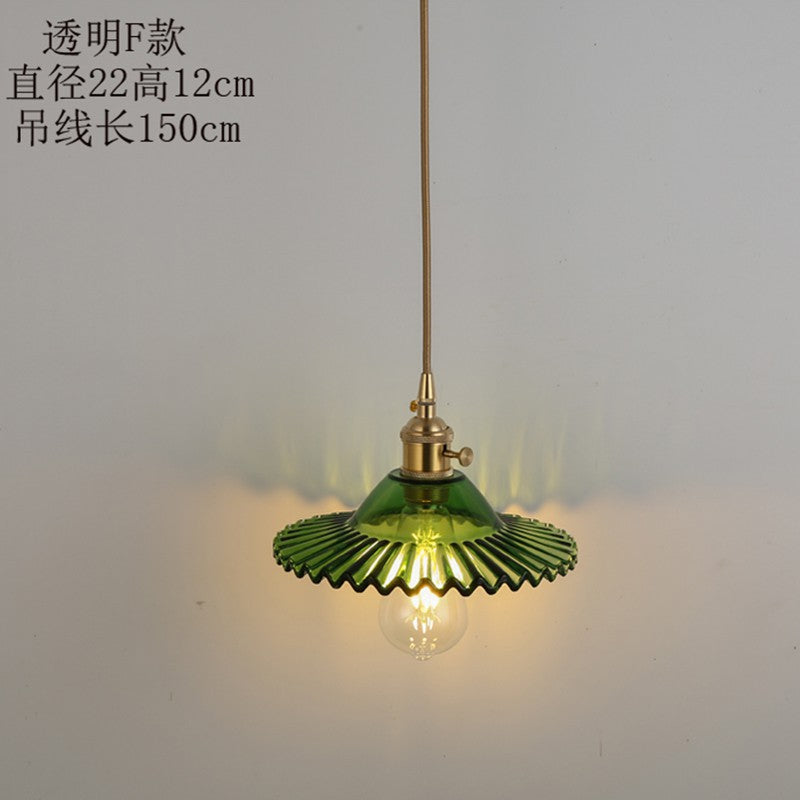 Bedside chandelier Nordic creative retro glass chandelier simple personality fashion bar restaurant bar lighting