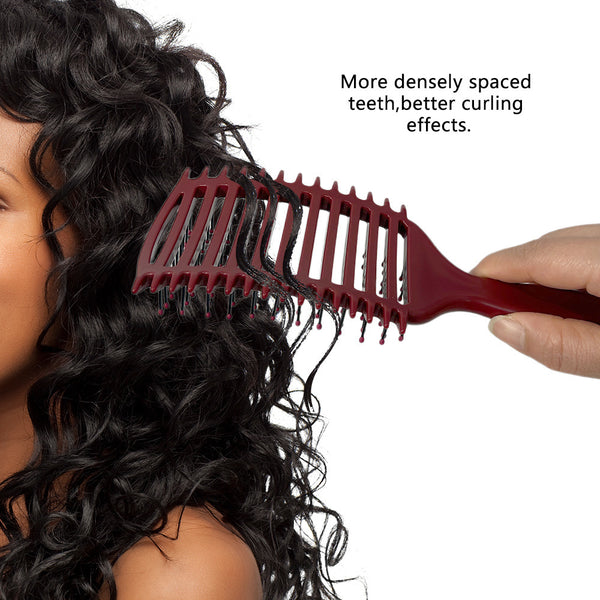 Fashion Styling Hollow Large Curved Comb Men's and Women's Fluffy Styling Comb Curling Hair Comb Shun Hair Plastic Ribs Comb