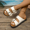 Exportplus sizesummernew arrivalretrocasual slippersthick sole double buckle birkenstock slippers women's sandals outwear