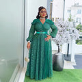 Amazon fashion cross-border export young lady style waist patchwork lace dress women's plus size elegance long skirt