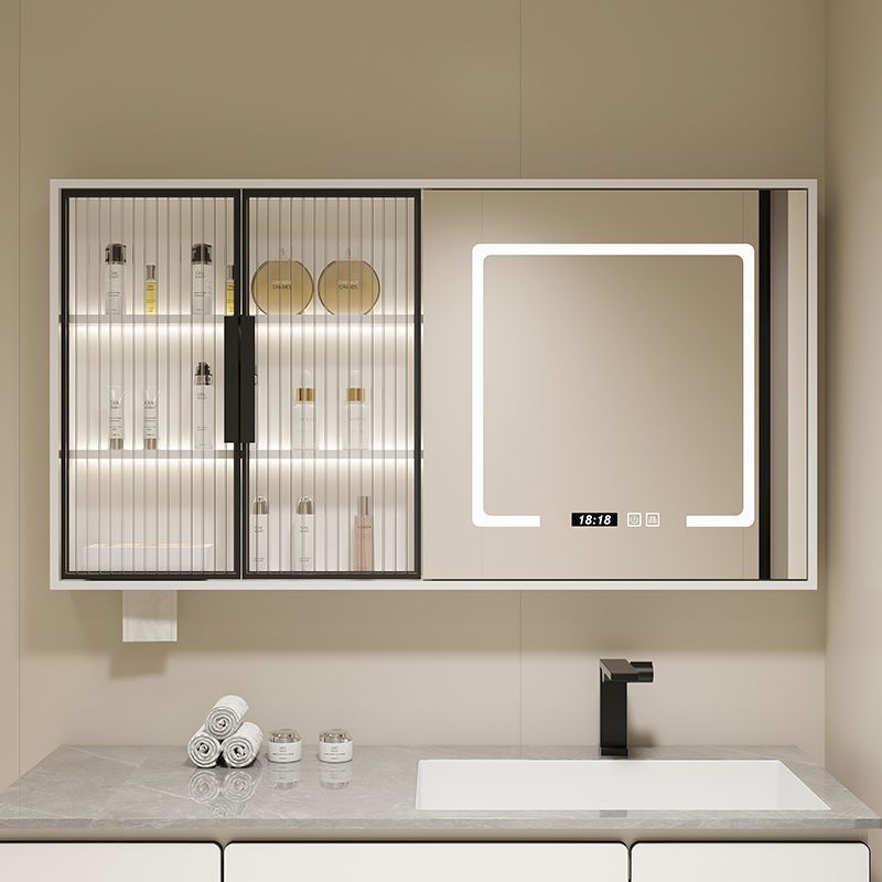 Solid wood bathroom smart mirror cabinet separate wall-mounted bathroom storage mirror mirror box rack integrated vanity mirror