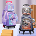 New arrival primary school students can be equipped with pull rod school bag lunch bag pencil bag three-piece set kids cute cartoon backpack