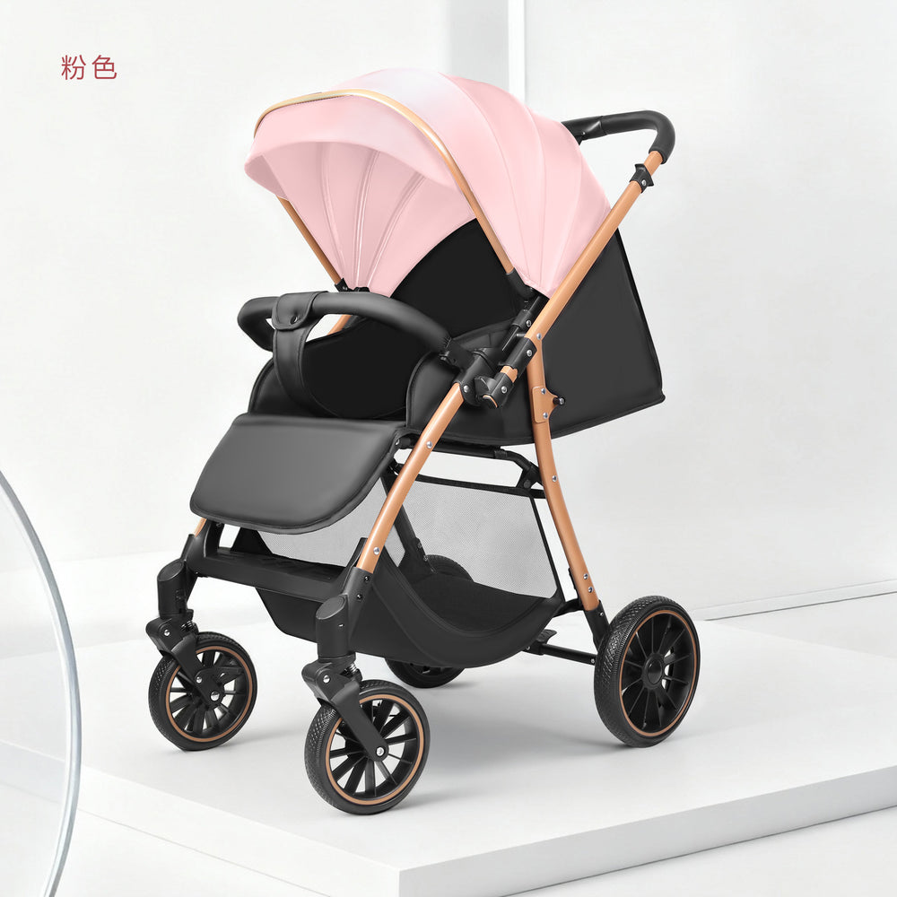 Baby stroller - convertible reclining, lightweight, foldable, portable, 2-way push