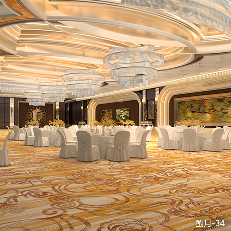 Professionally customized star-rated hotel carpet, banquet hall large area full coverage, reception conference hall wool nylon b1 carpet