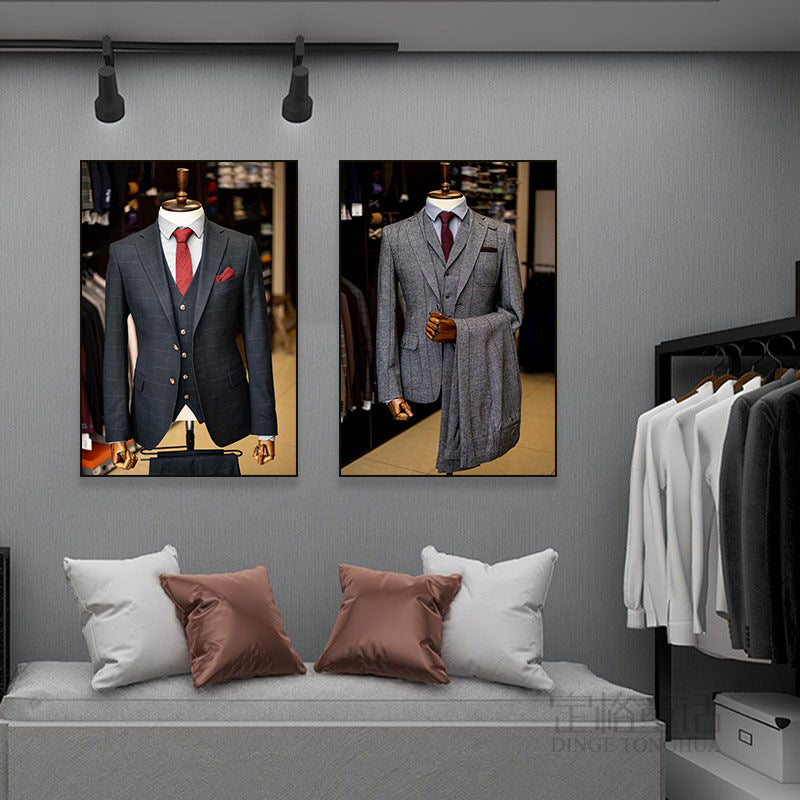 High-end suit gift men's clothing decorative painting clothing store wall mural design studio sewing hanging painting